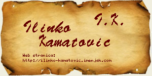 Ilinko Kamatović vizit kartica
